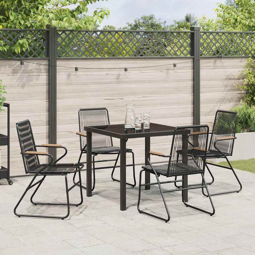 Ensemble de salle à manger pour jardin 5 pcs Noir - XIOS