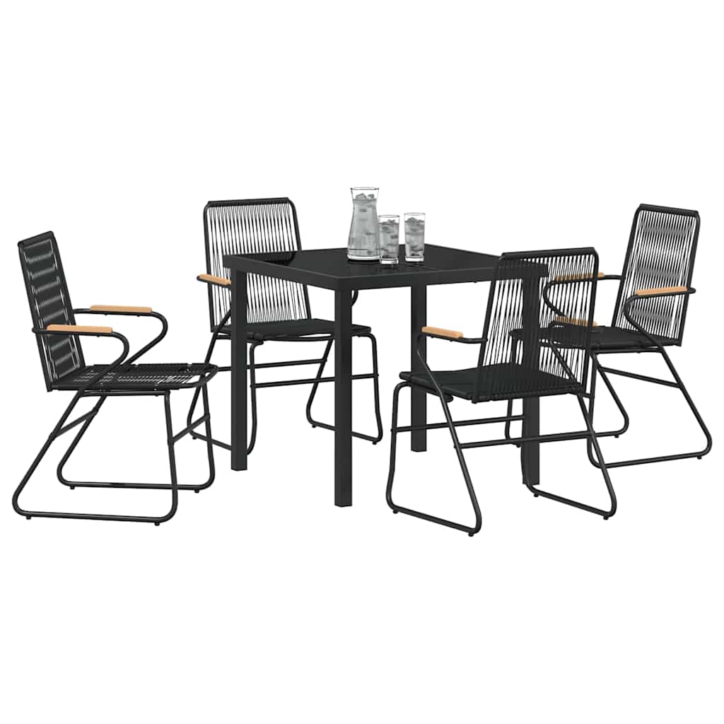 Ensemble de salle à manger pour jardin 5 pcs Noir - XIOS