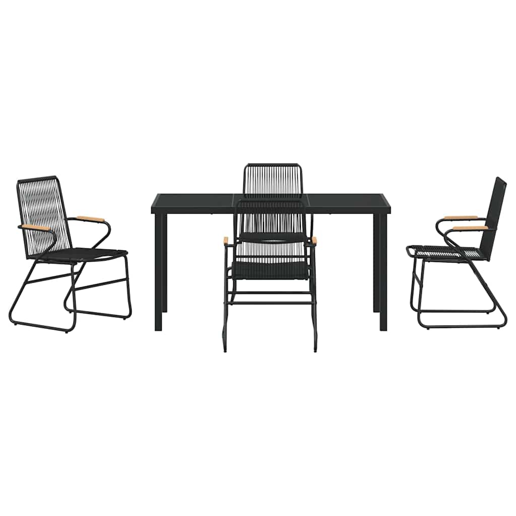 Ensemble de salle à manger pour jardin 5 pcs Noir - XIOS