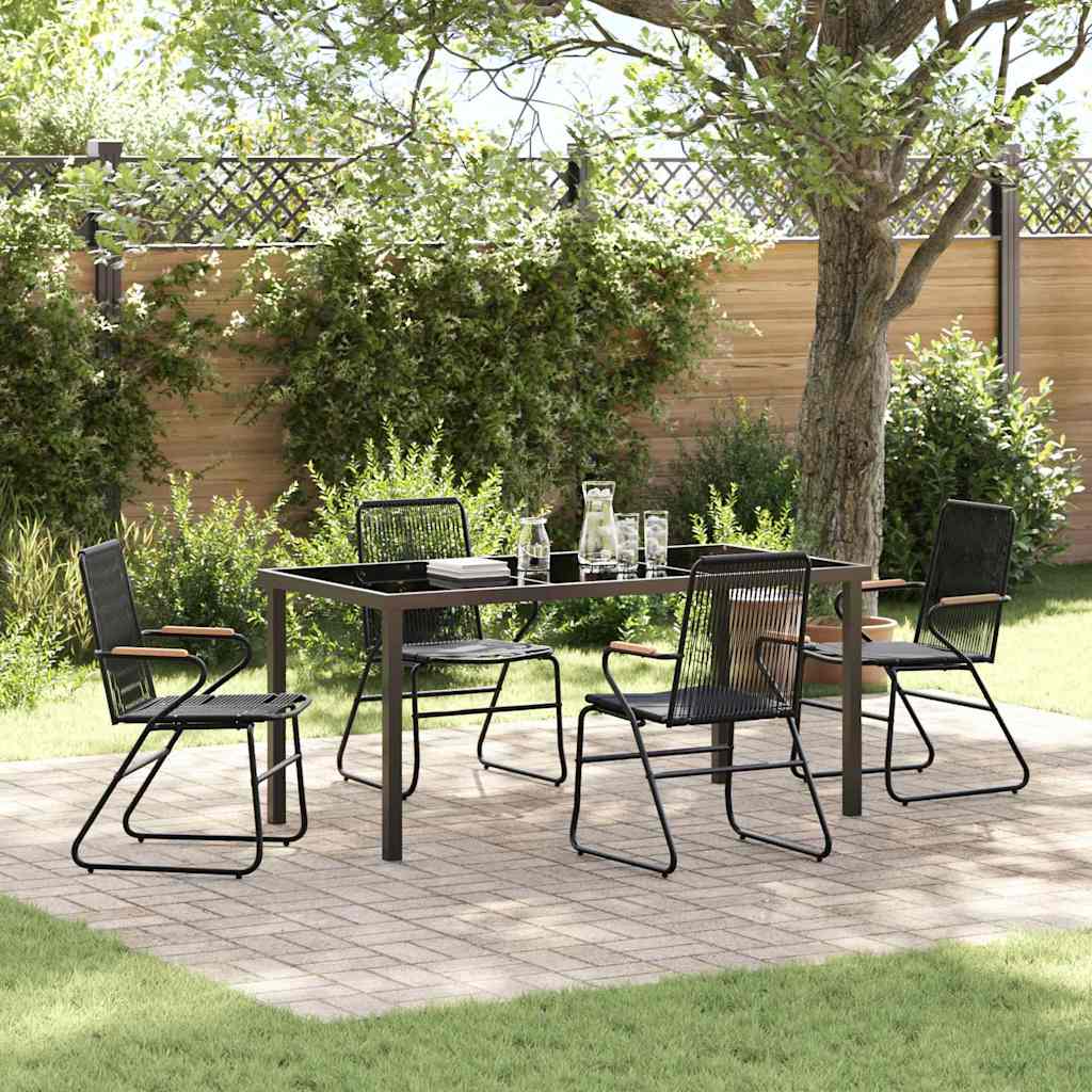 Ensemble de salle à manger pour jardin 5 pcs Noir - XIOS