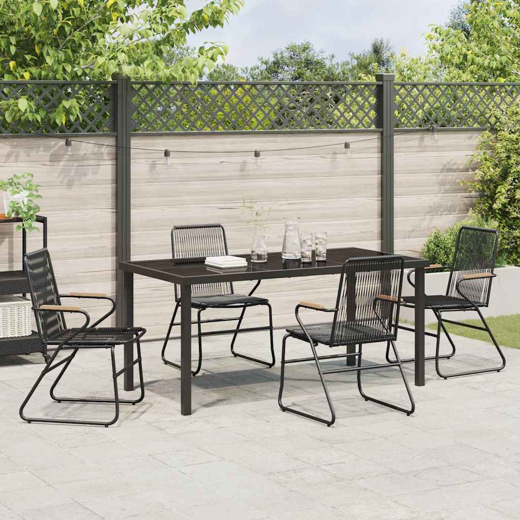 Ensemble de salle à manger pour jardin 5 pcs Noir - XIOS