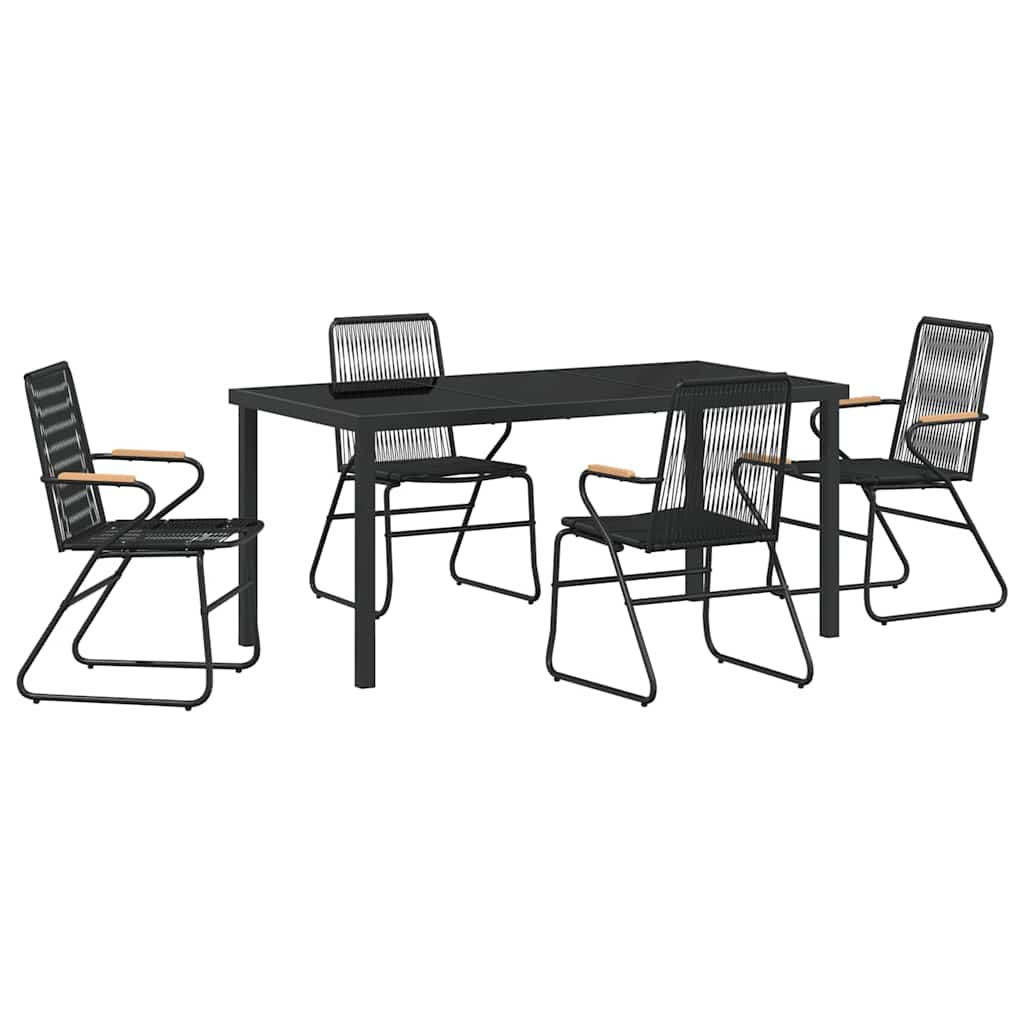 Ensemble de salle à manger pour jardin 5 pcs Noir - XIOS