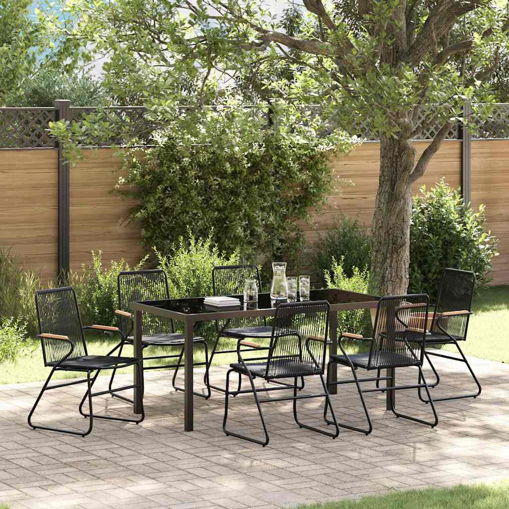Ensemble de salle à manger pour jardin 7 pcs Noir - XIOS