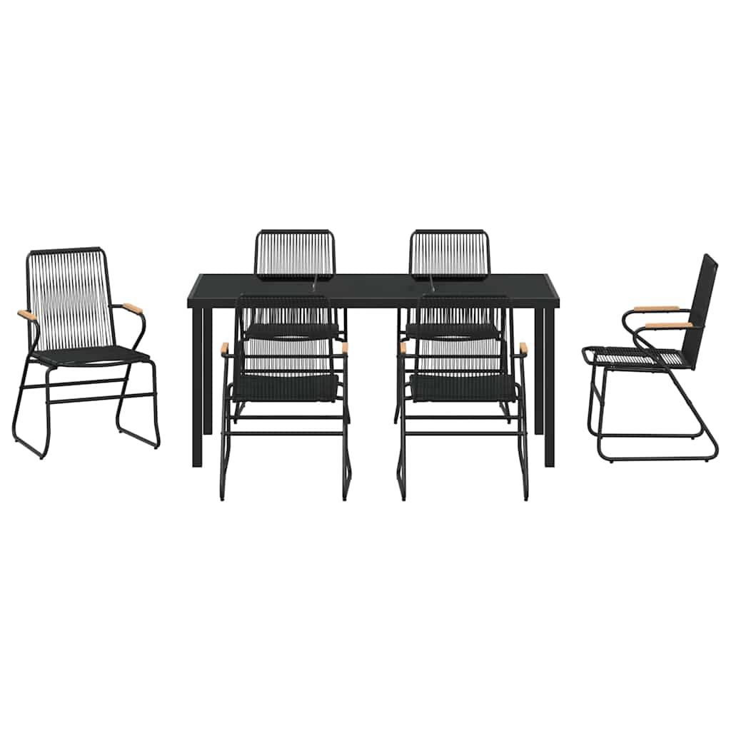 Ensemble de salle à manger pour jardin 7 pcs Noir - XIOS