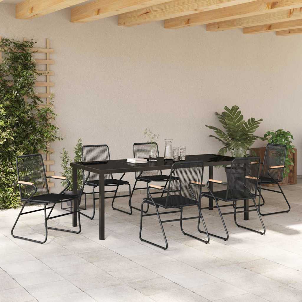 Ensemble de salle à manger pour jardin 7 pcs Noir - XIOS