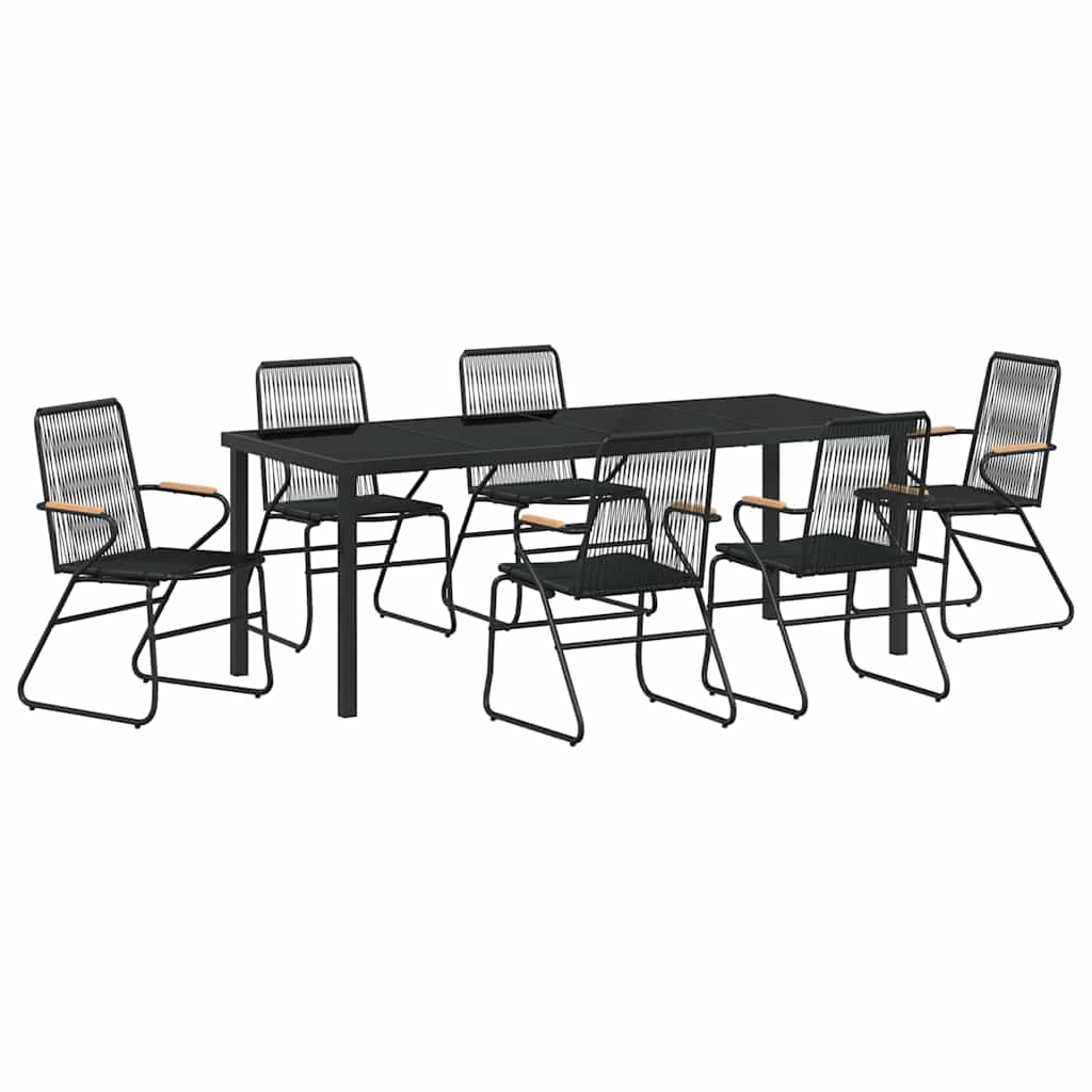 Ensemble de salle à manger pour jardin 7 pcs Noir - XIOS