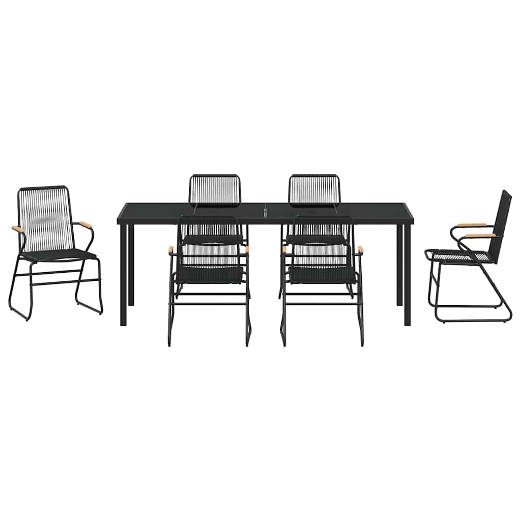 Ensemble de salle à manger pour jardin 7 pcs Noir - XIOS