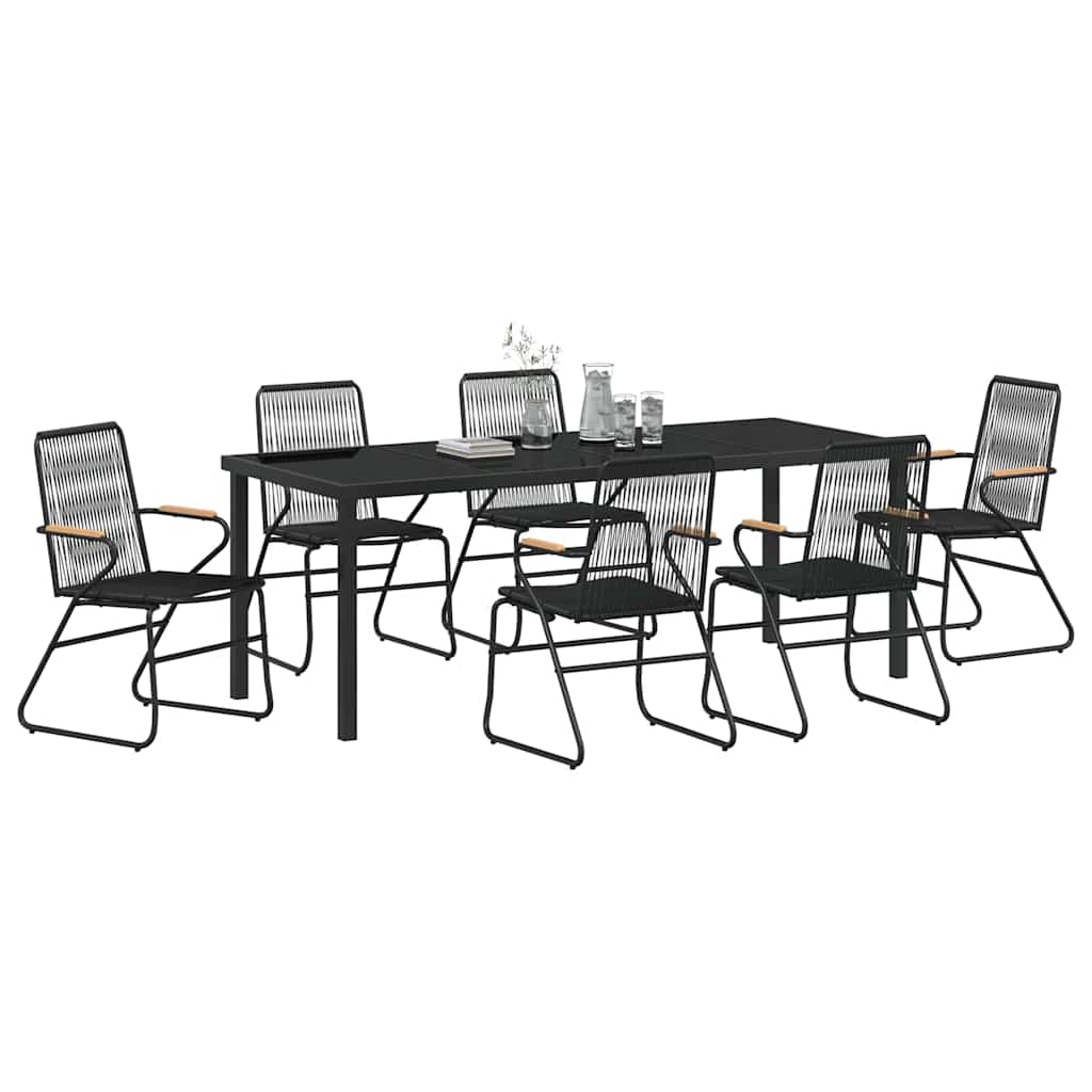 Ensemble de salle à manger pour jardin 7 pcs Noir - XIOS