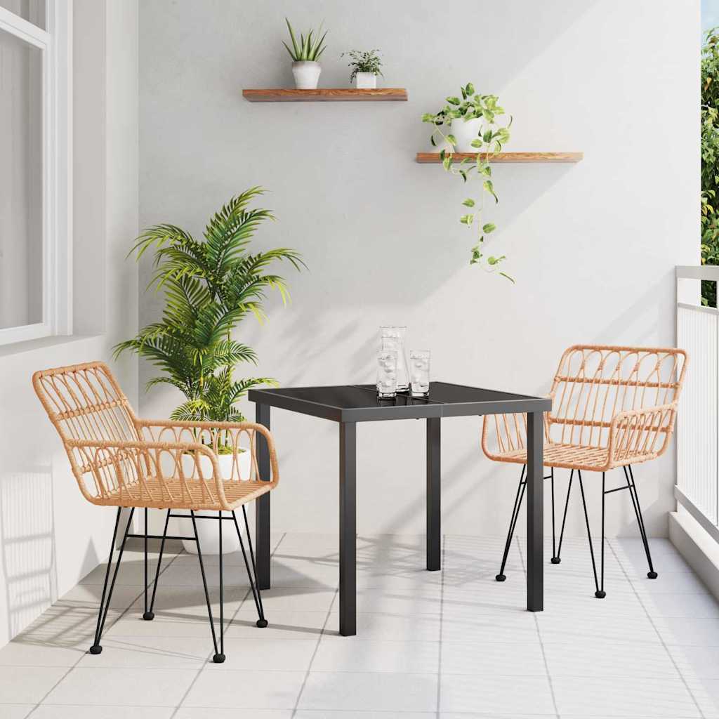 Ensemble de salle à manger pour jardin 3 pcs Marron - XIOS