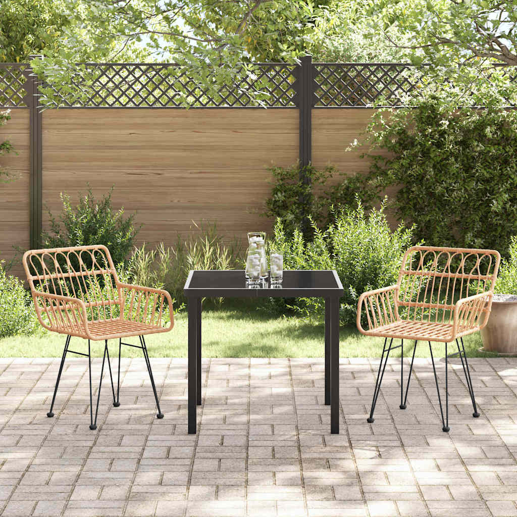 Ensemble de salle à manger pour jardin 3 pcs Marron - XIOS