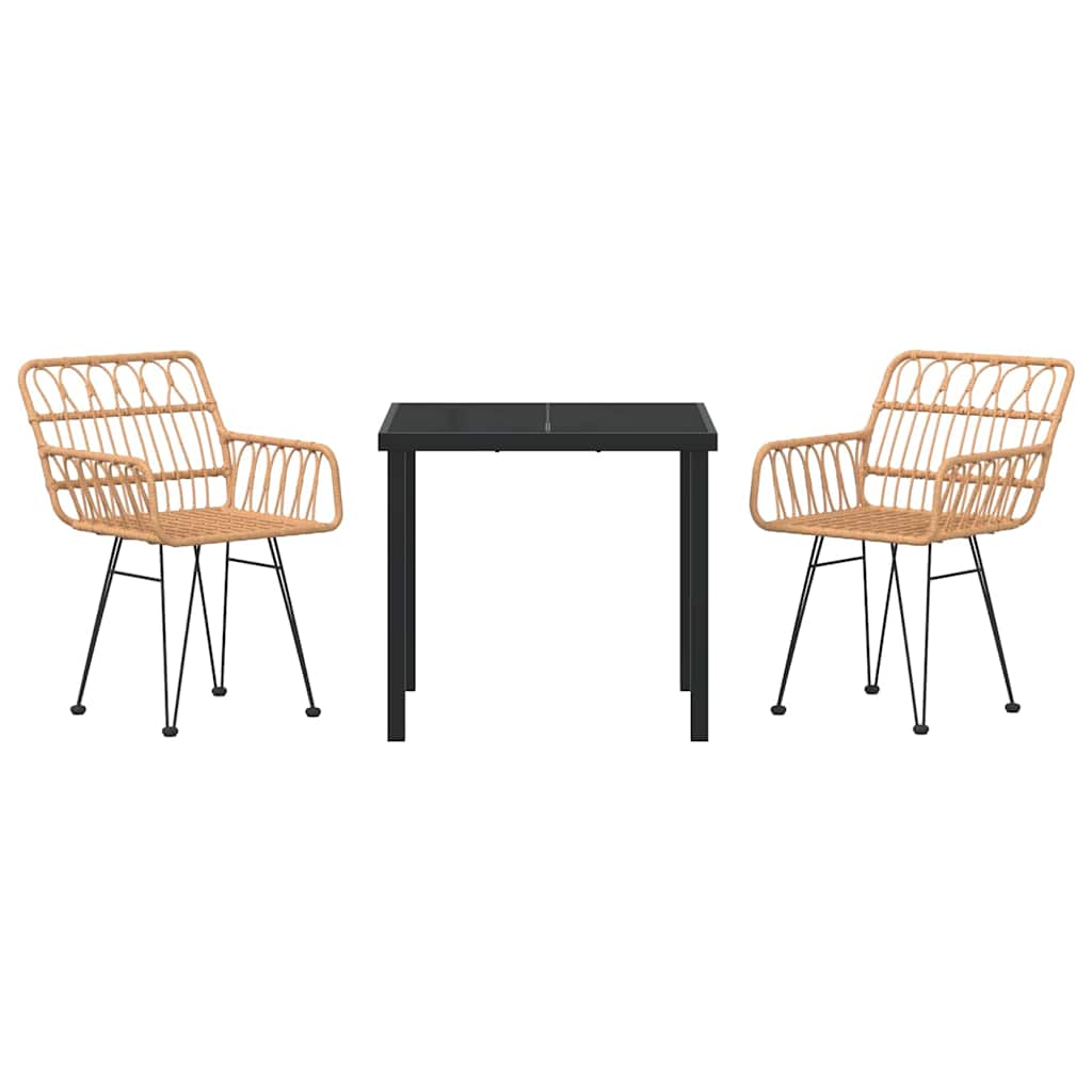Ensemble de salle à manger pour jardin 3 pcs Marron - XIOS