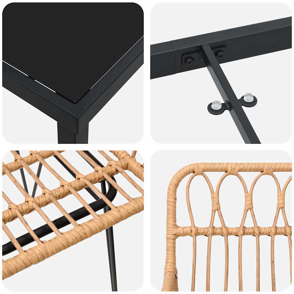 Ensemble de salle à manger pour jardin 5 pcs Marron - XIOS