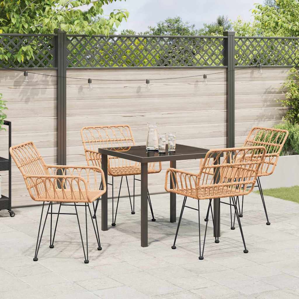 Ensemble de salle à manger pour jardin 5 pcs Marron - XIOS