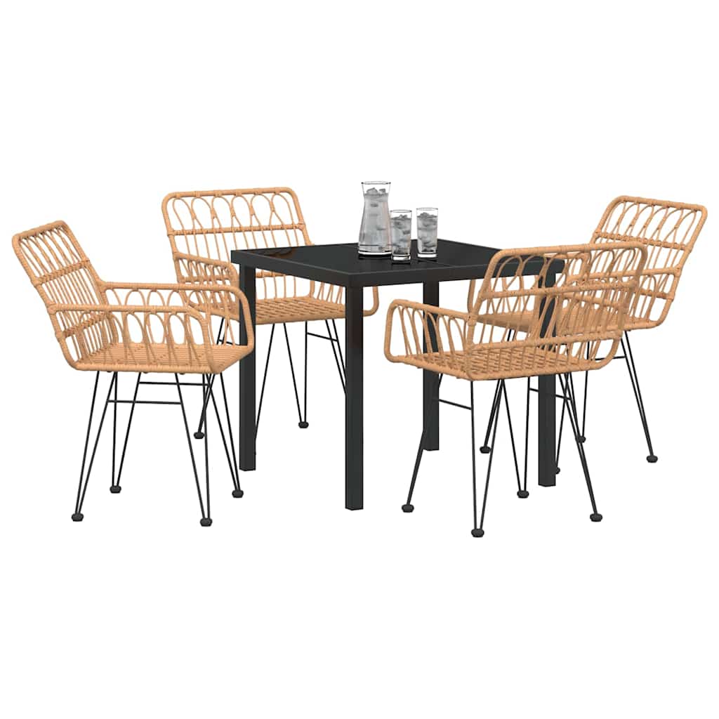 Ensemble de salle à manger pour jardin 5 pcs Marron - XIOS