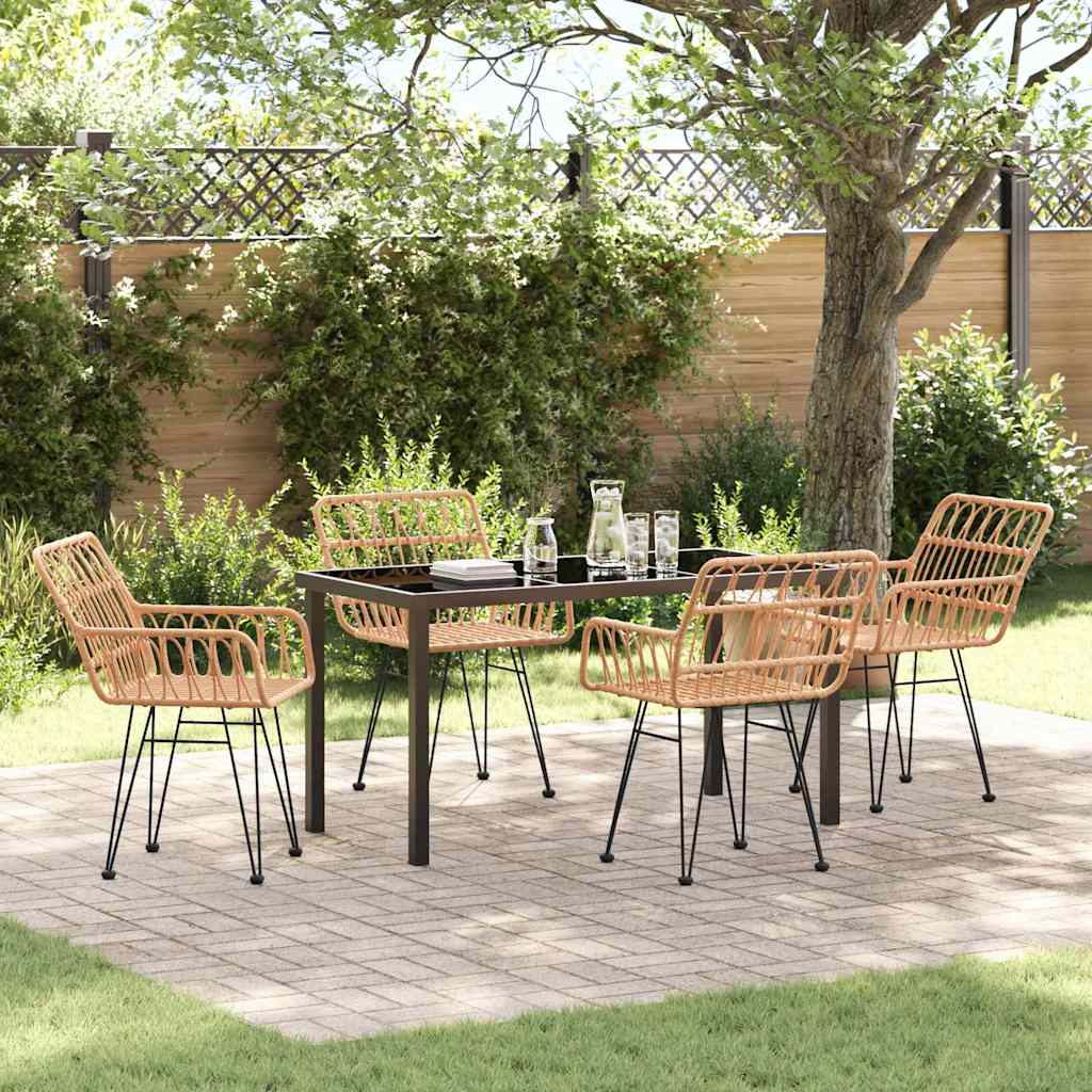 Ensemble de salle à manger pour jardin 5 pcs Marron - XIOS