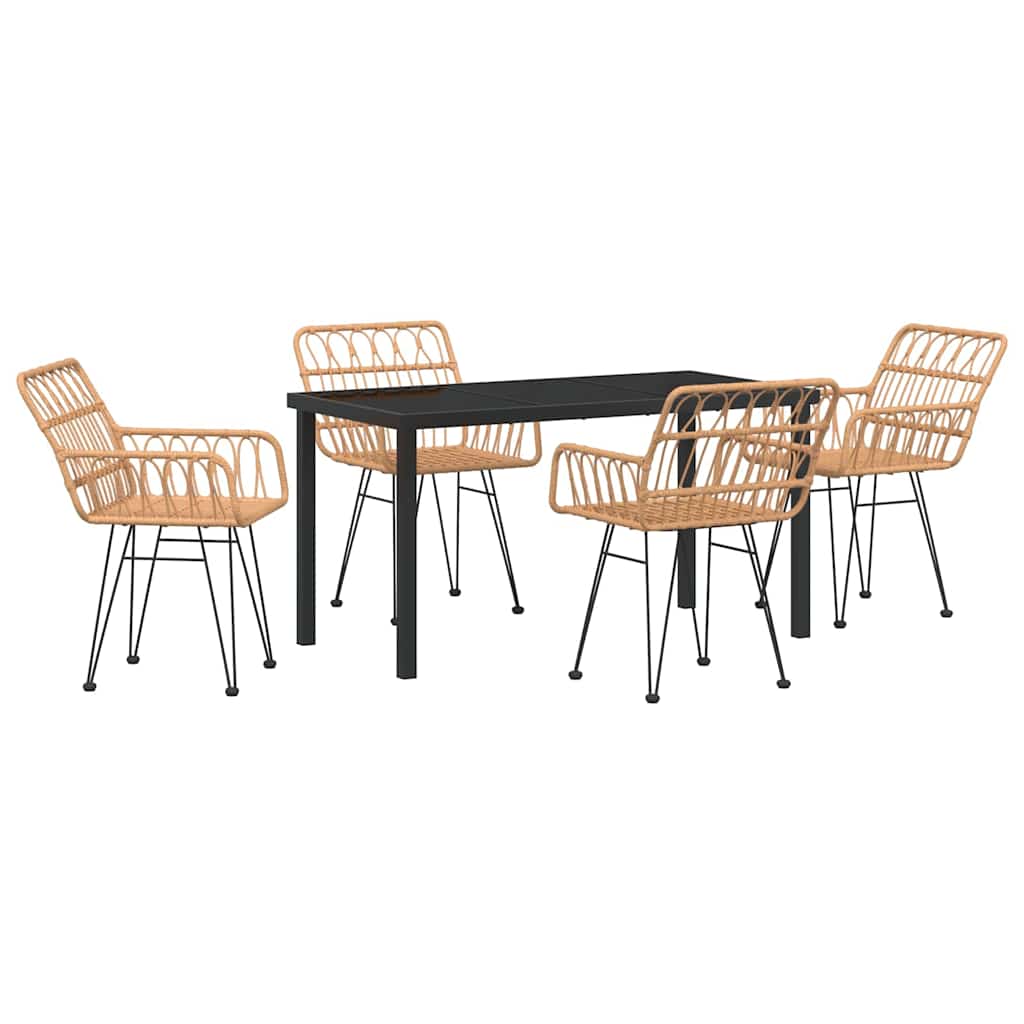 Ensemble de salle à manger pour jardin 5 pcs Marron - XIOS