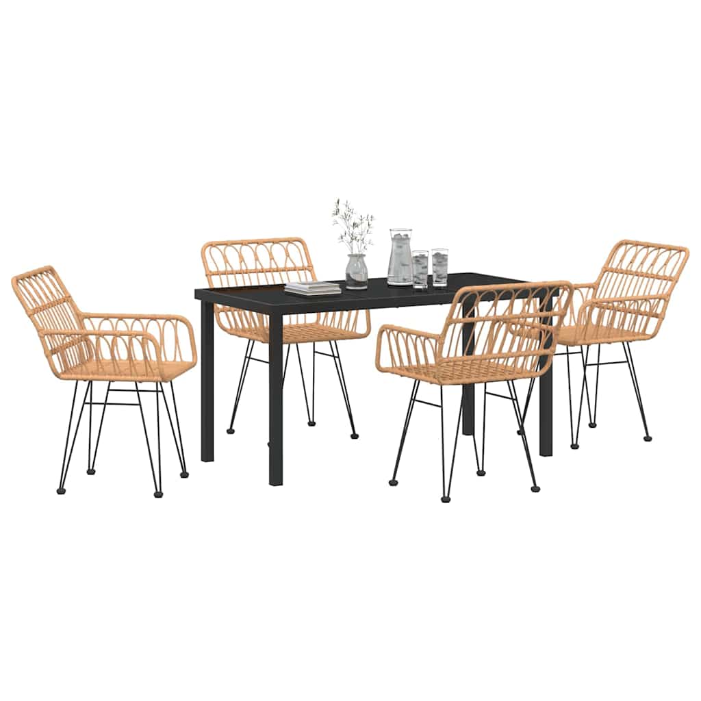 Ensemble de salle à manger pour jardin 5 pcs Marron - XIOS