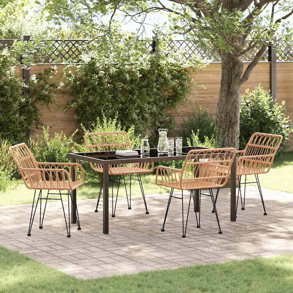Ensemble de salle à manger pour jardin 5 pcs Marron - XIOS