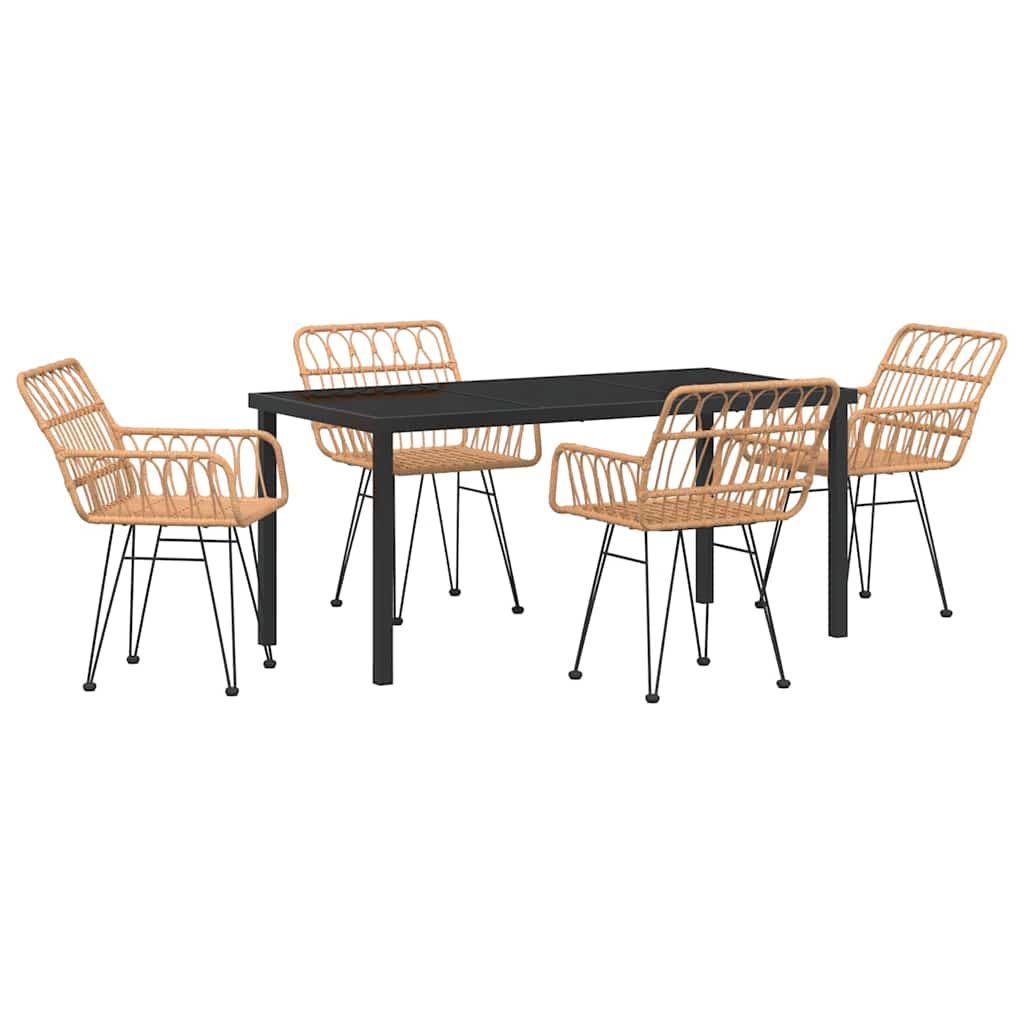Ensemble de salle à manger pour jardin 5 pcs Marron - XIOS