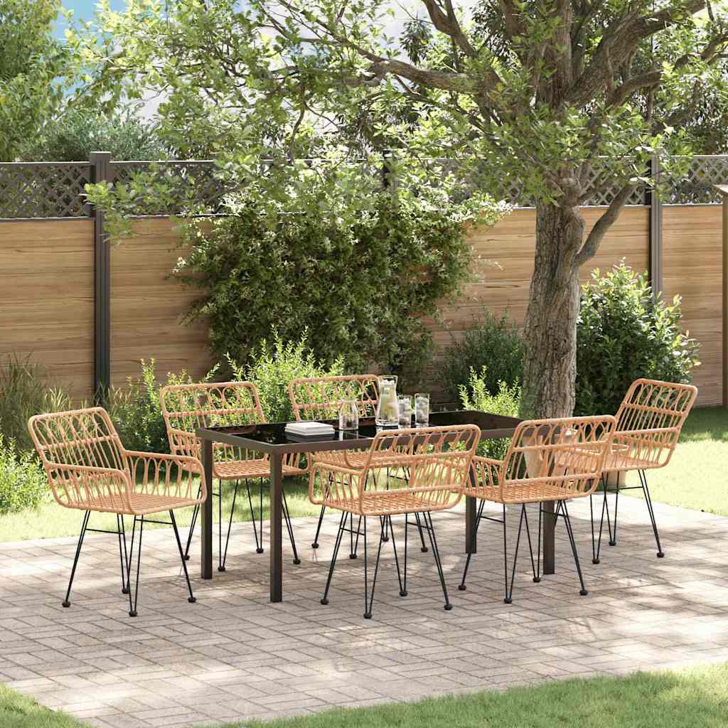 Ensemble de salle à manger pour jardin 7 pcs Marron - XIOS