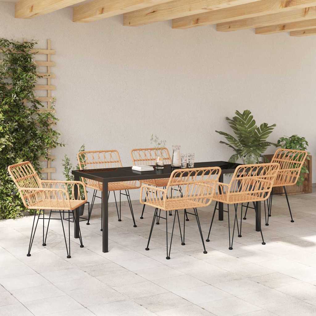 Ensemble de salle à manger pour jardin 7 pcs Marron - XIOS