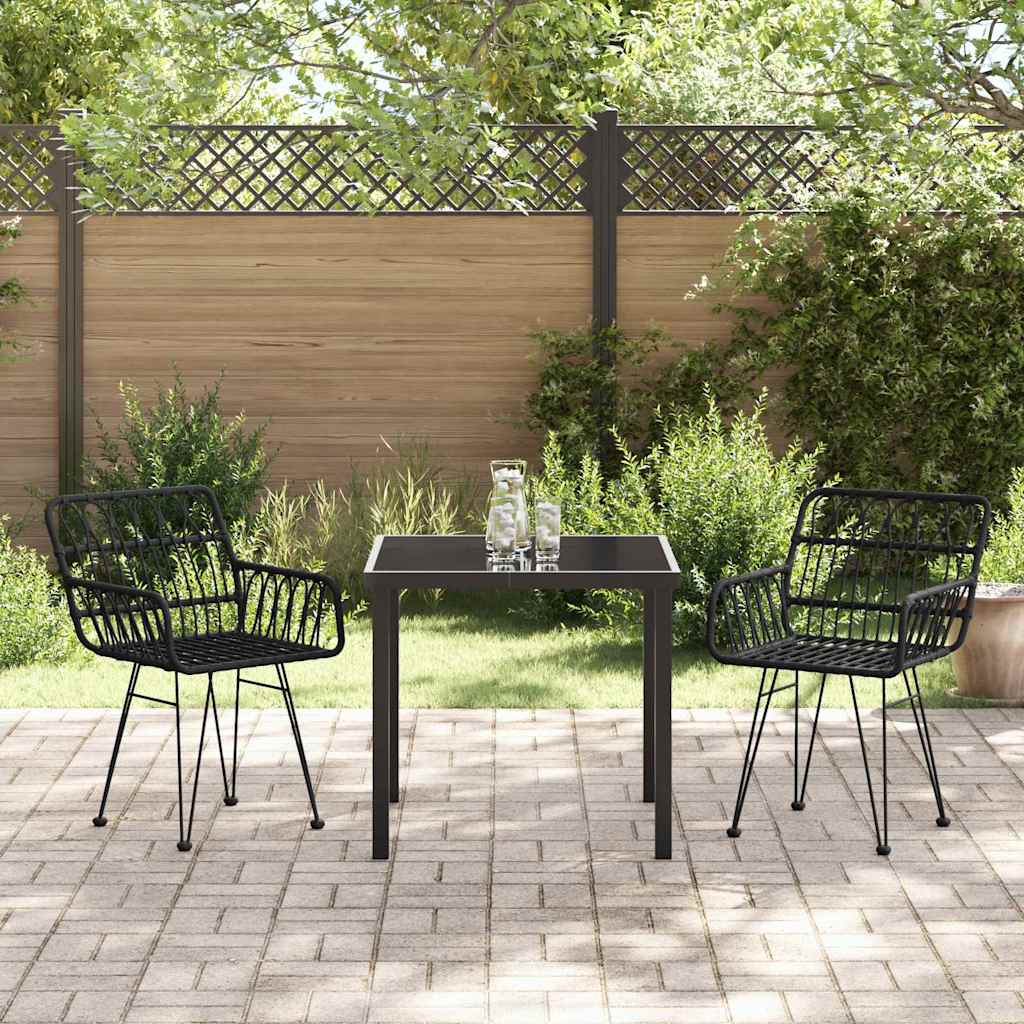 Ensemble de salle à manger pour jardin 3 pcs Noir - XIOS