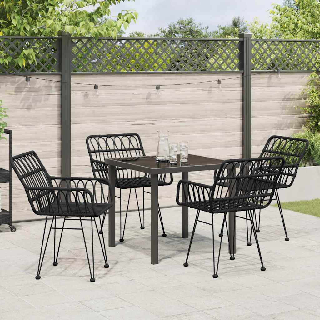 Ensemble de salle à manger pour jardin 5 pcs Noir - XIOS