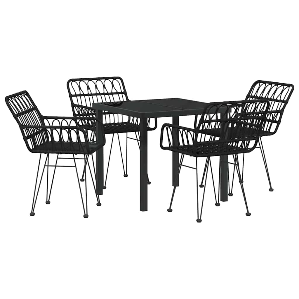 Ensemble de salle à manger pour jardin 5 pcs Noir - XIOS