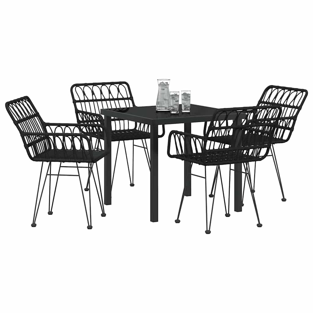 Ensemble de salle à manger pour jardin 5 pcs Noir - XIOS