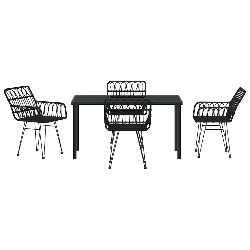 Ensemble de salle à manger pour jardin 5 pcs Noir - XIOS