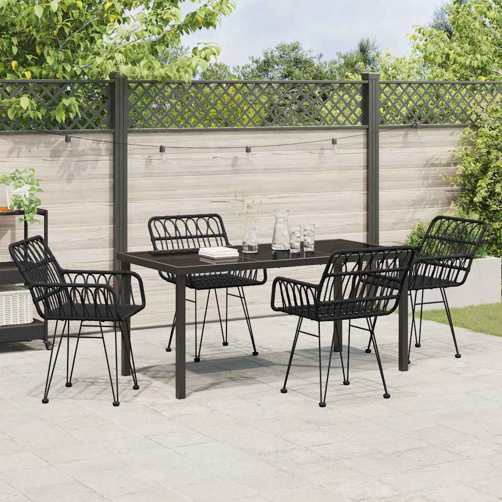 Ensemble de salle à manger pour jardin 5 pcs Noir - XIOS