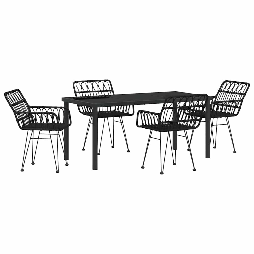 Ensemble de salle à manger pour jardin 5 pcs Noir - XIOS