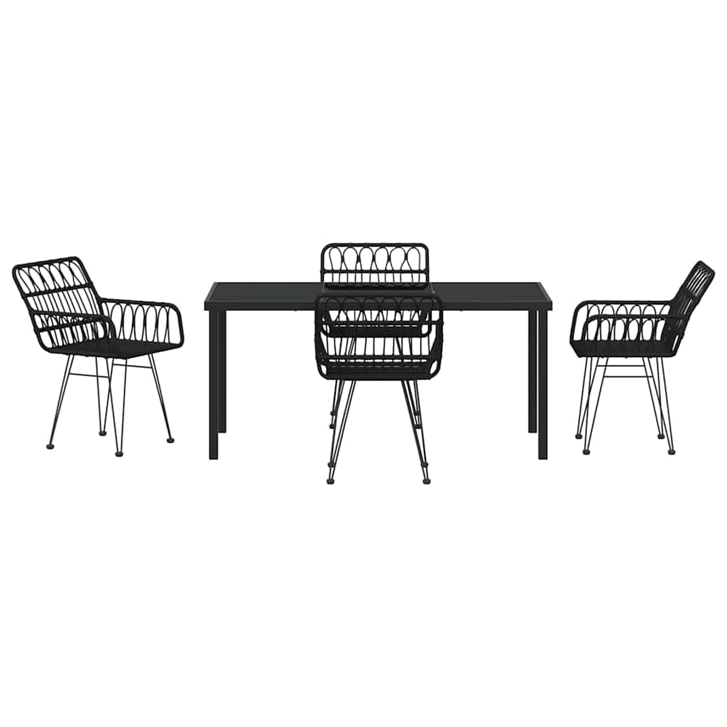 Ensemble de salle à manger pour jardin 5 pcs Noir - XIOS