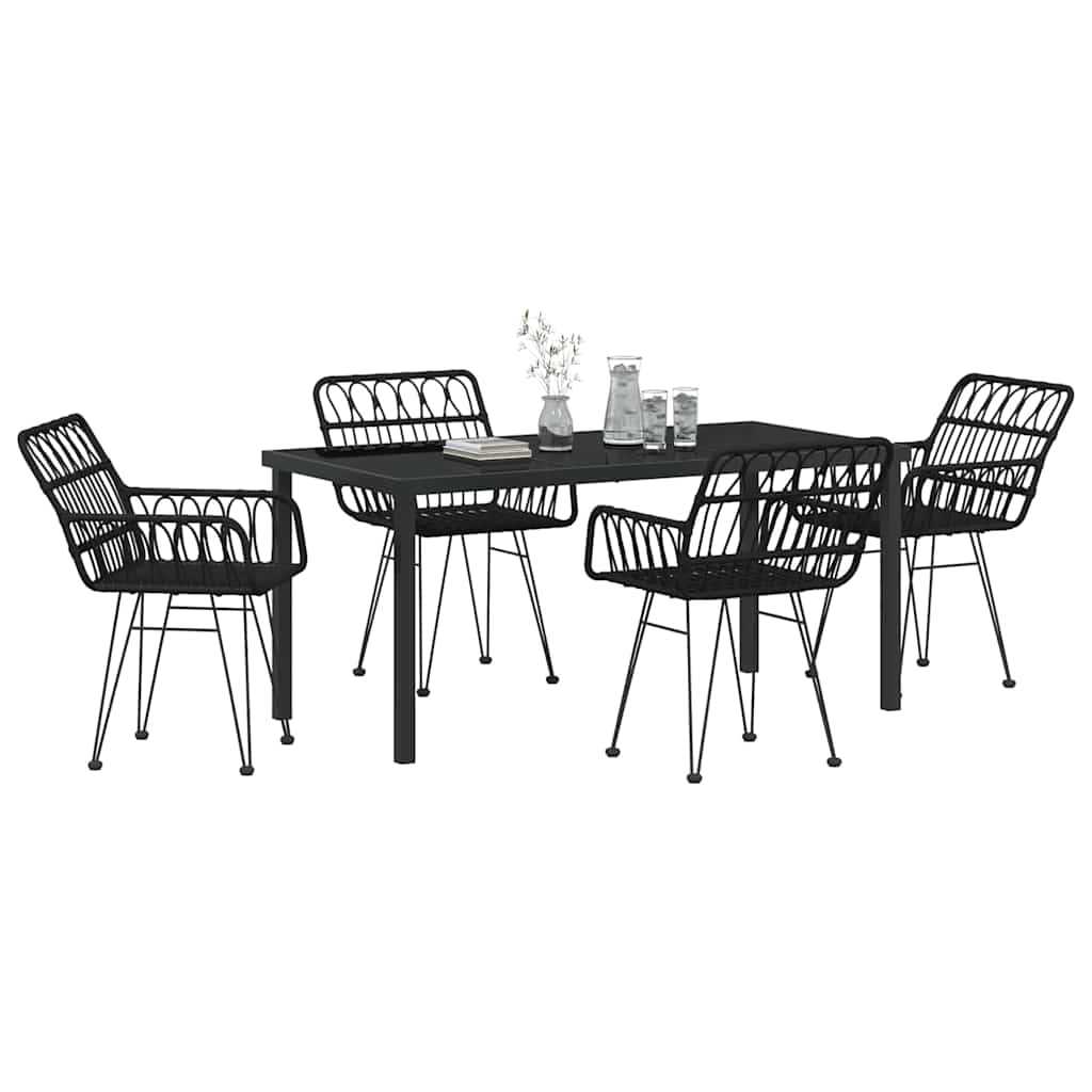 Ensemble de salle à manger pour jardin 5 pcs Noir - XIOS