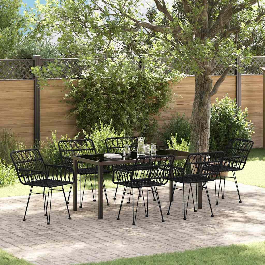 Ensemble de salle à manger pour jardin 7 pcs Noir - XIOS