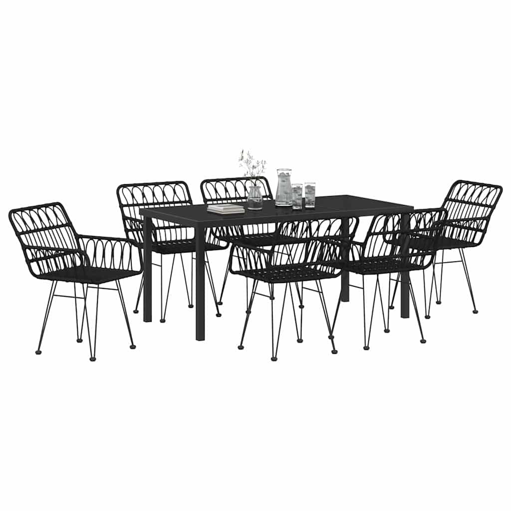 Ensemble de salle à manger pour jardin 7 pcs Noir - XIOS