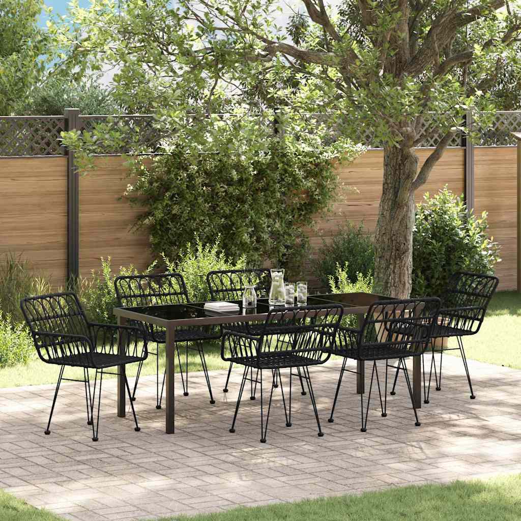 Ensemble de salle à manger pour jardin 7 pcs Noir - XIOS