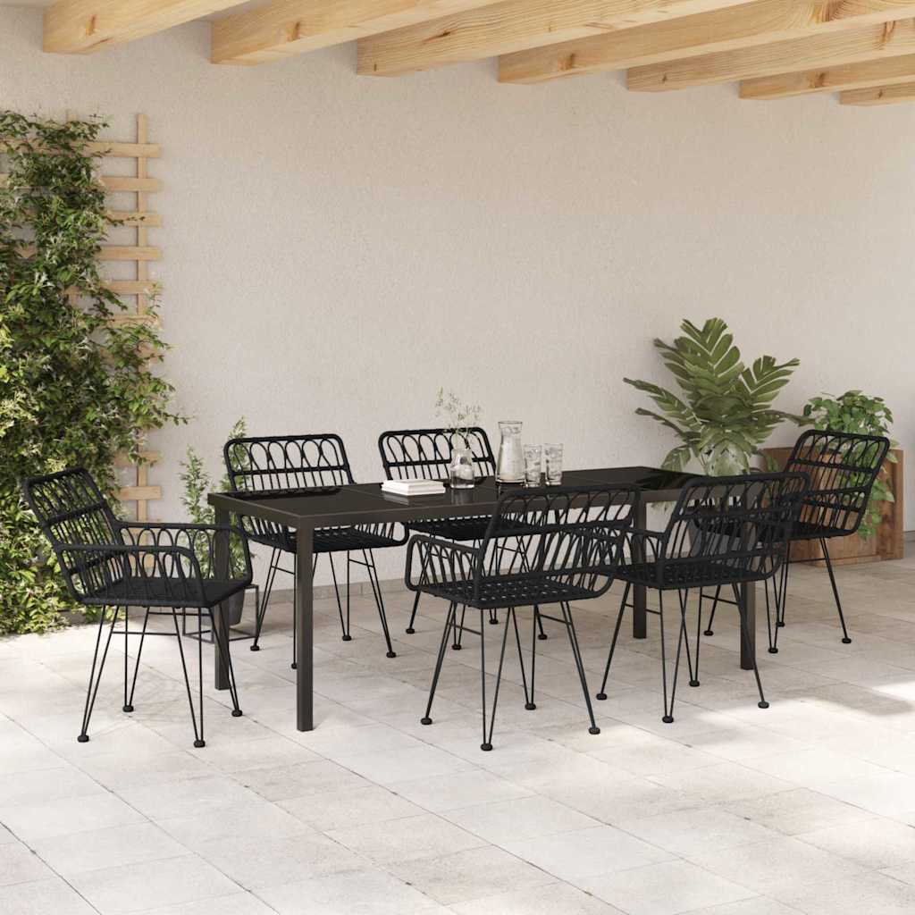 Ensemble de salle à manger pour jardin 7 pcs Noir - XIOS