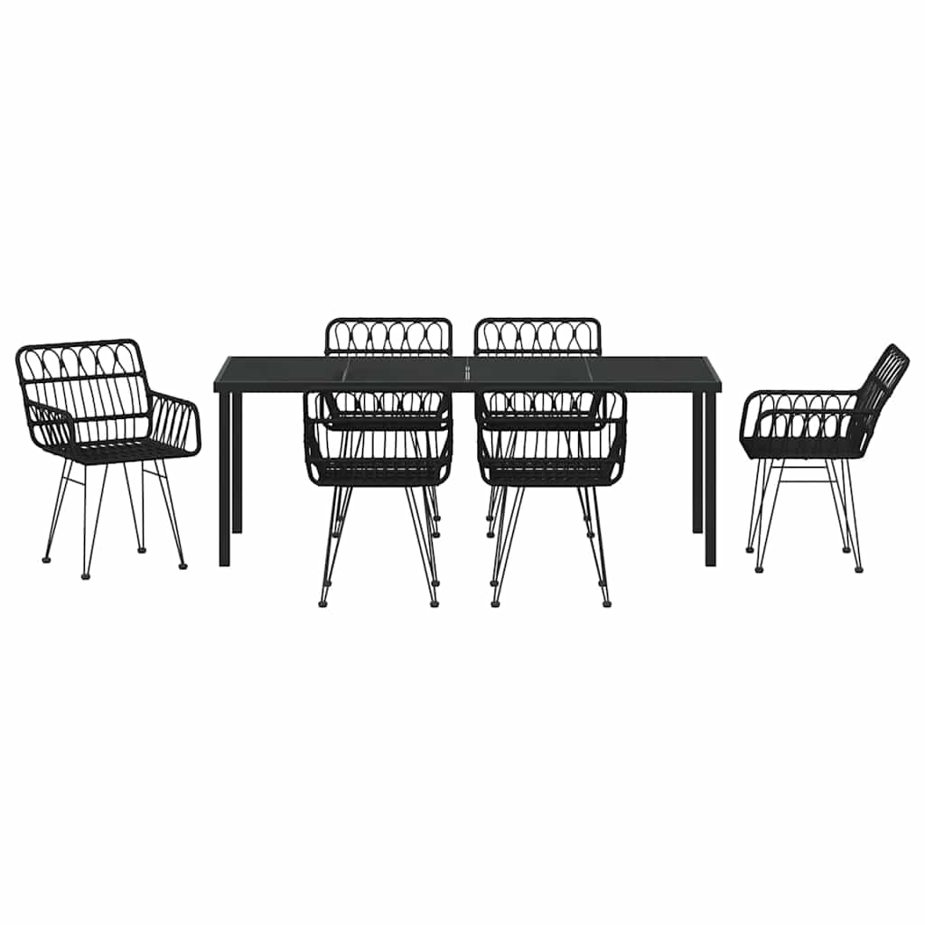 Ensemble de salle à manger pour jardin 7 pcs Noir - XIOS