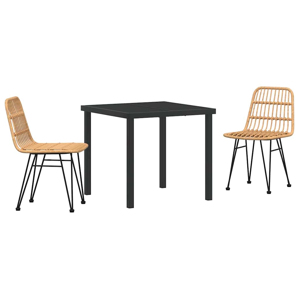 Ensemble de salle à manger pour jardin 3 pcs Marron - XIOS