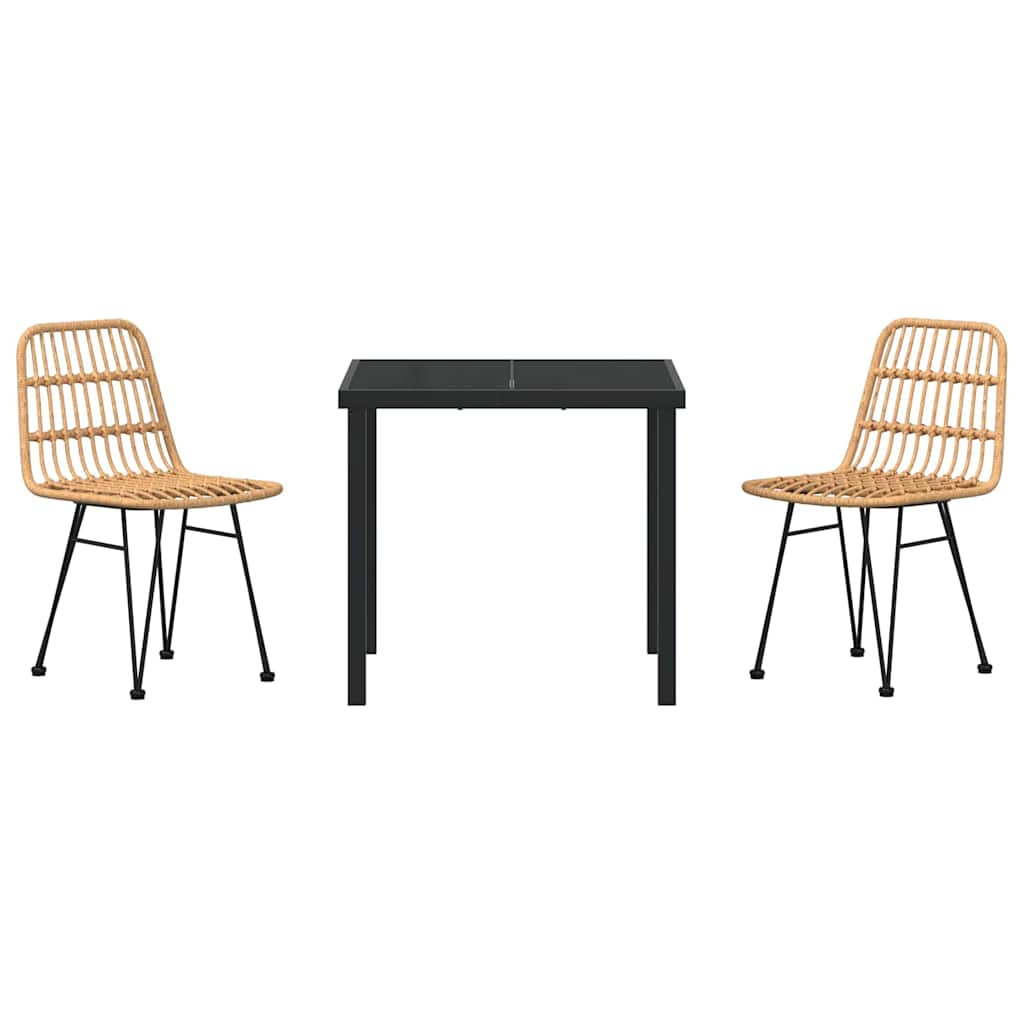 Ensemble de salle à manger pour jardin 3 pcs Marron - XIOS