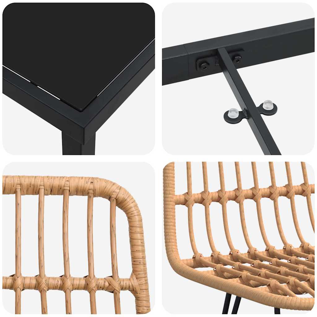 Ensemble de salle à manger pour jardin 5 pcs Marron - XIOS