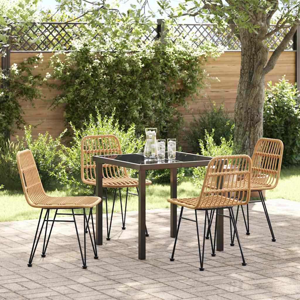 Ensemble de salle à manger pour jardin 5 pcs Marron - XIOS