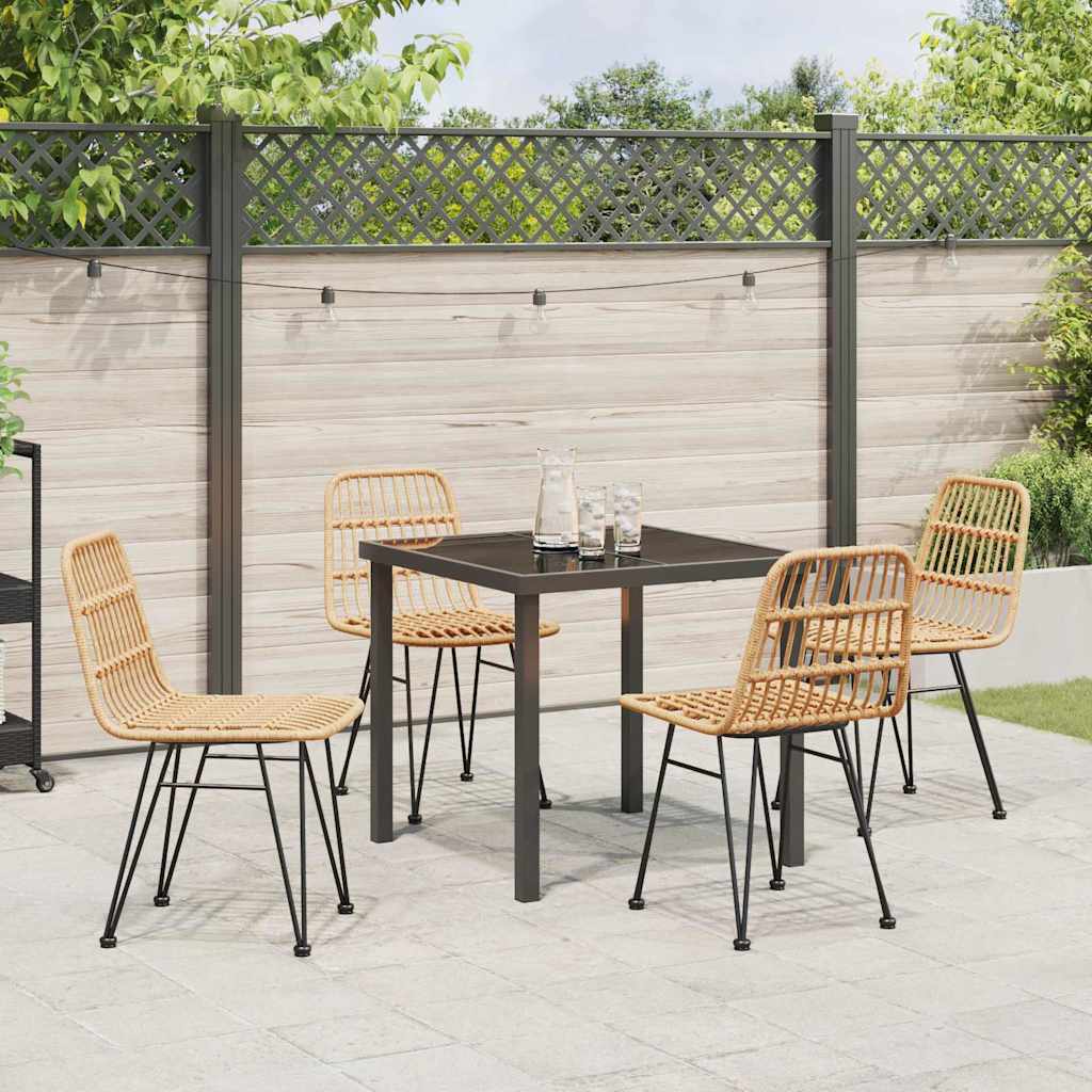 Ensemble de salle à manger pour jardin 5 pcs Marron - XIOS