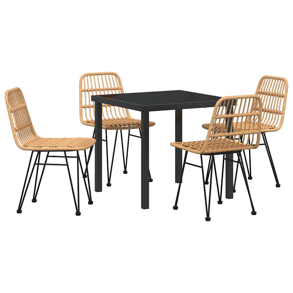 Ensemble de salle à manger pour jardin 5 pcs Marron - XIOS