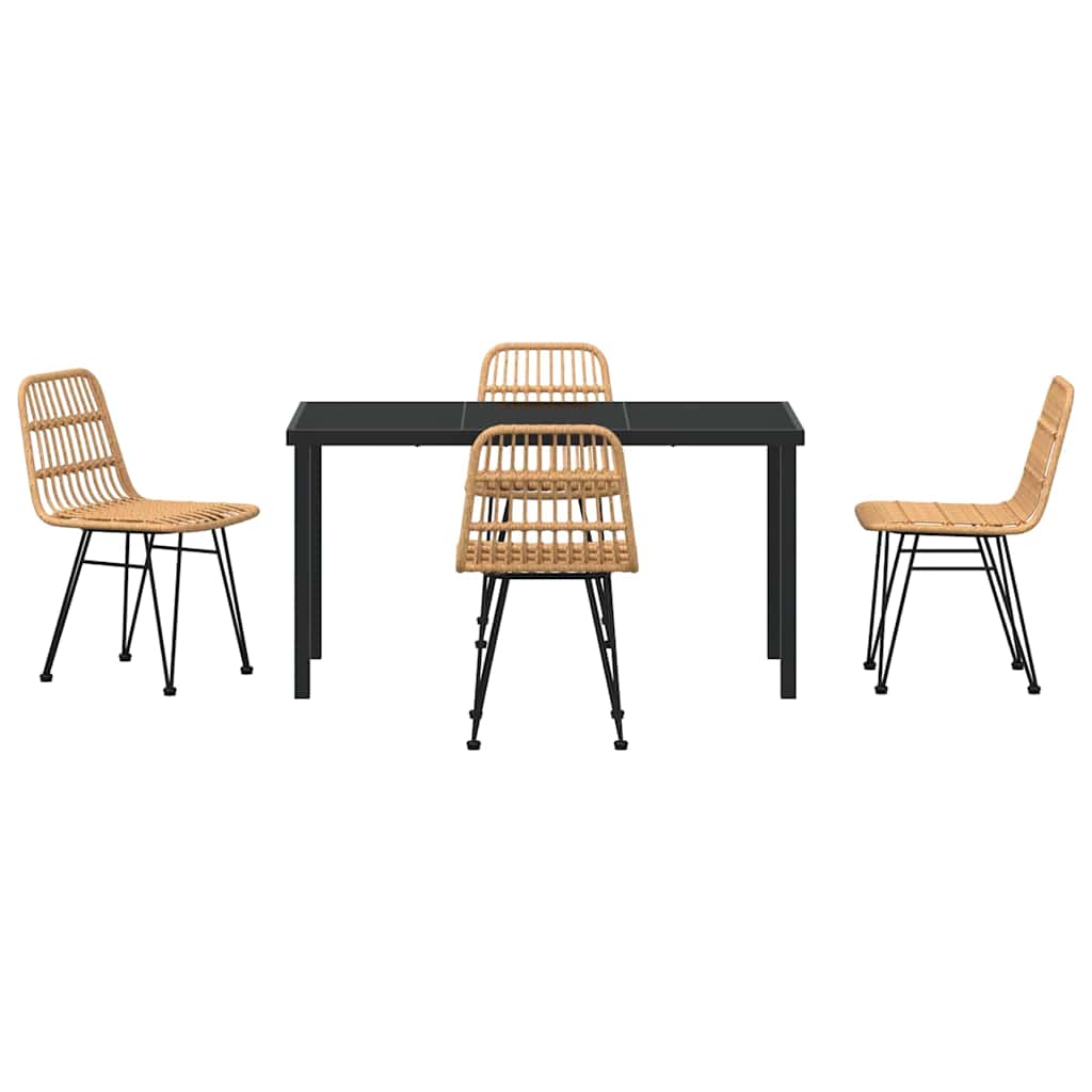 Ensemble de salle à manger pour jardin 5 pcs Marron - XIOS
