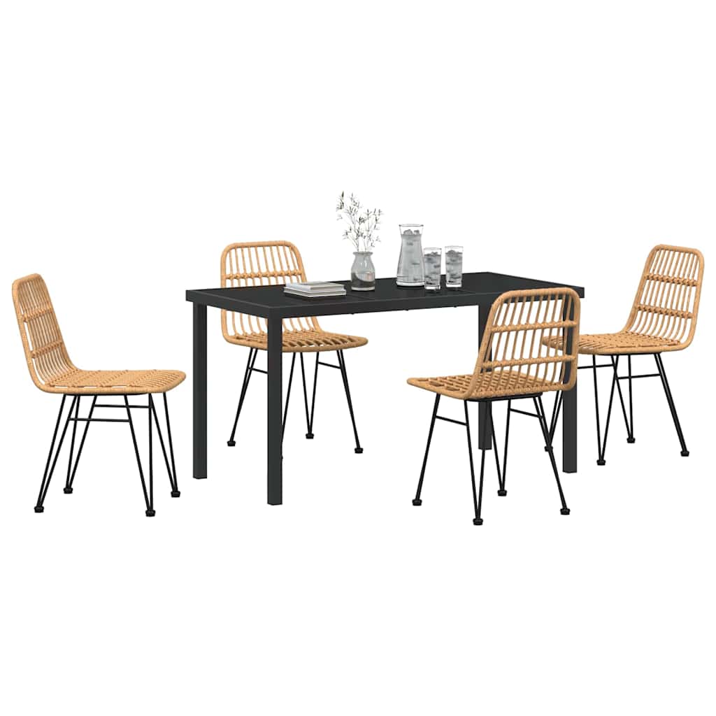 Ensemble de salle à manger pour jardin 5 pcs Marron - XIOS