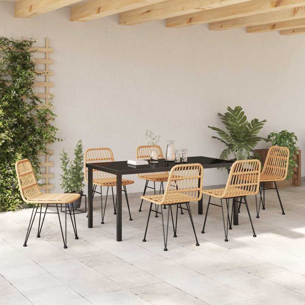 Ensemble de salle à manger pour jardin 7 pcs Marron - XIOS
