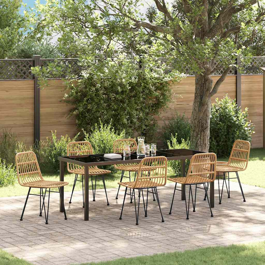 Ensemble de salle à manger pour jardin 7 pcs Marron - XIOS