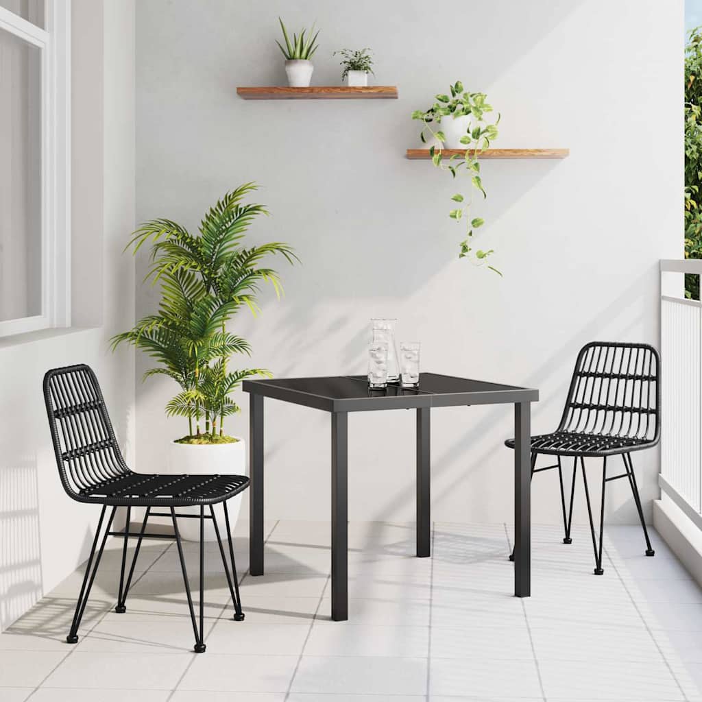 Ensemble de salle à manger pour jardin 3 pcs Noir - XIOS